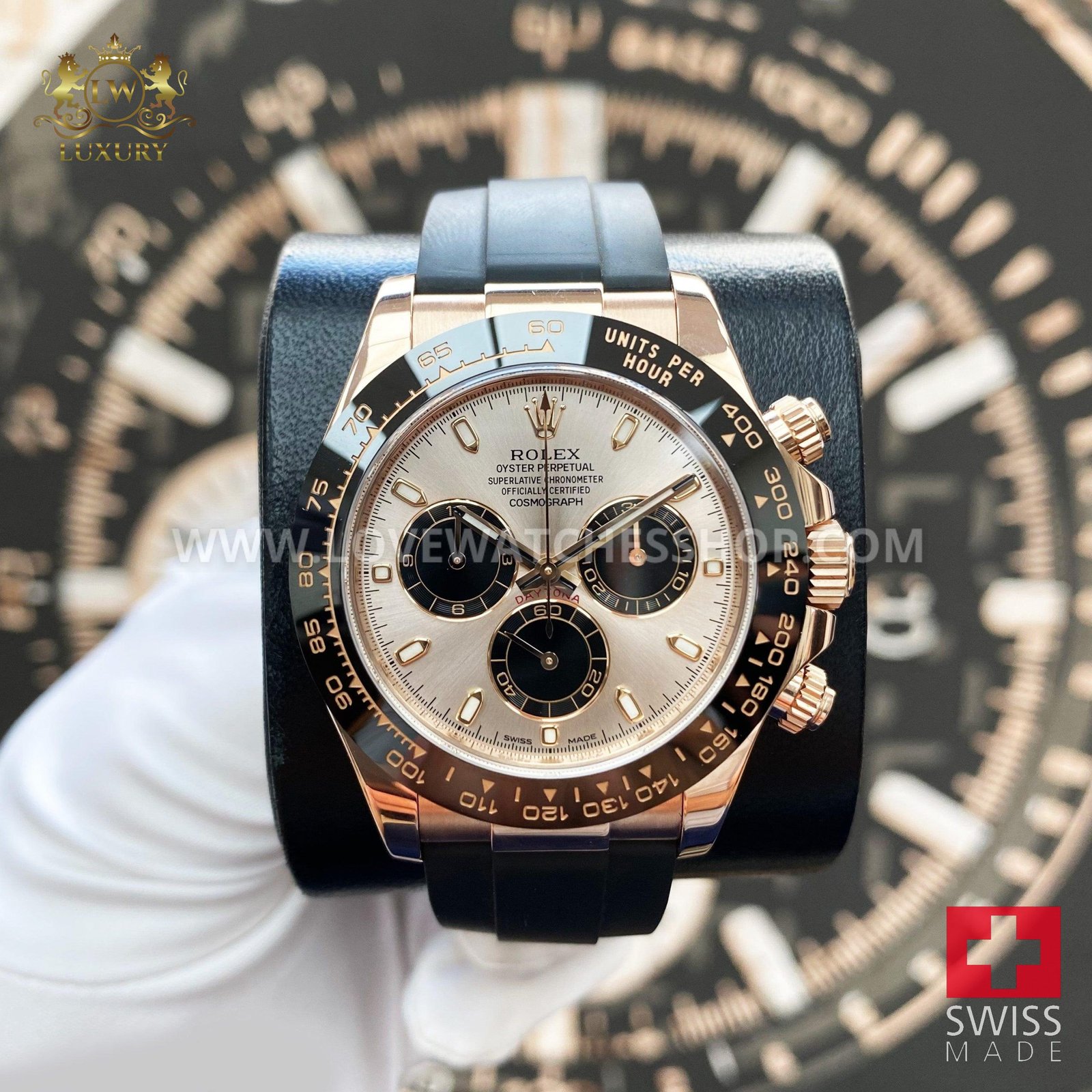 Rolex Daytona 40mm Oyster Flex 116515LN PBK Pink Dial Pre-Owned
