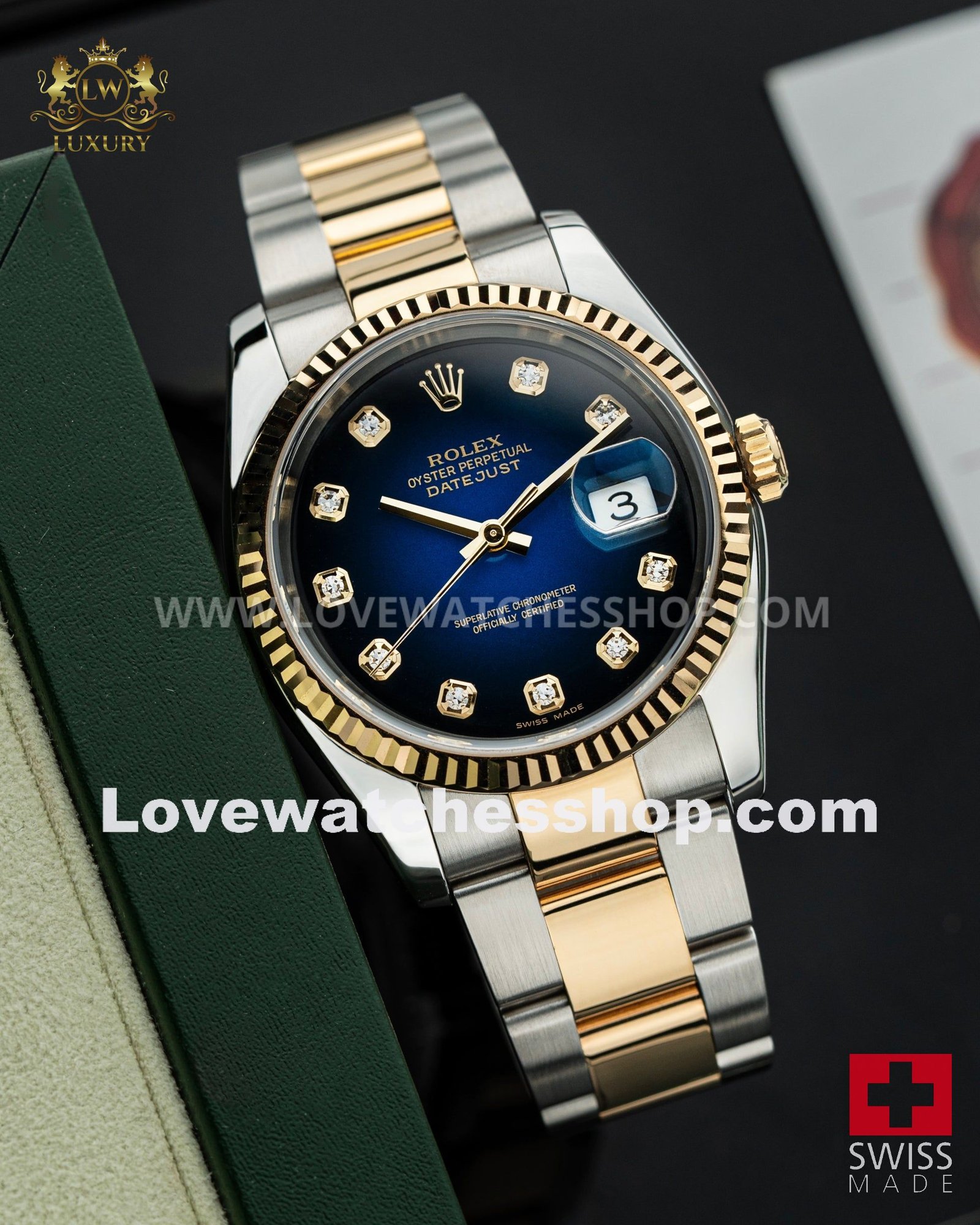 Rolex Datejust 36mm Blue Vignette Diamond Dial - Ref. 116233