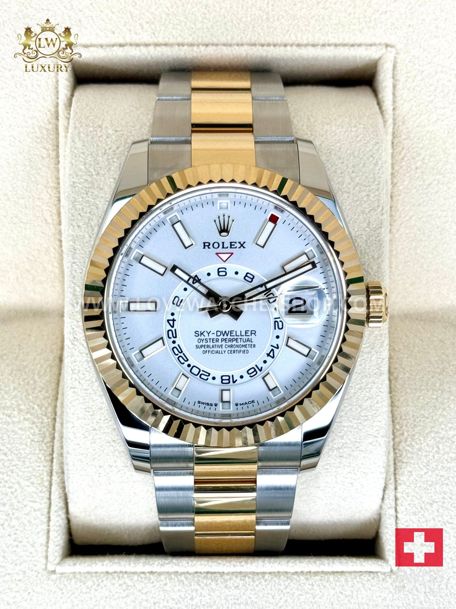 Rolex Sky-Dweller 42mm 336933 Two-Tone Oyster White Dial