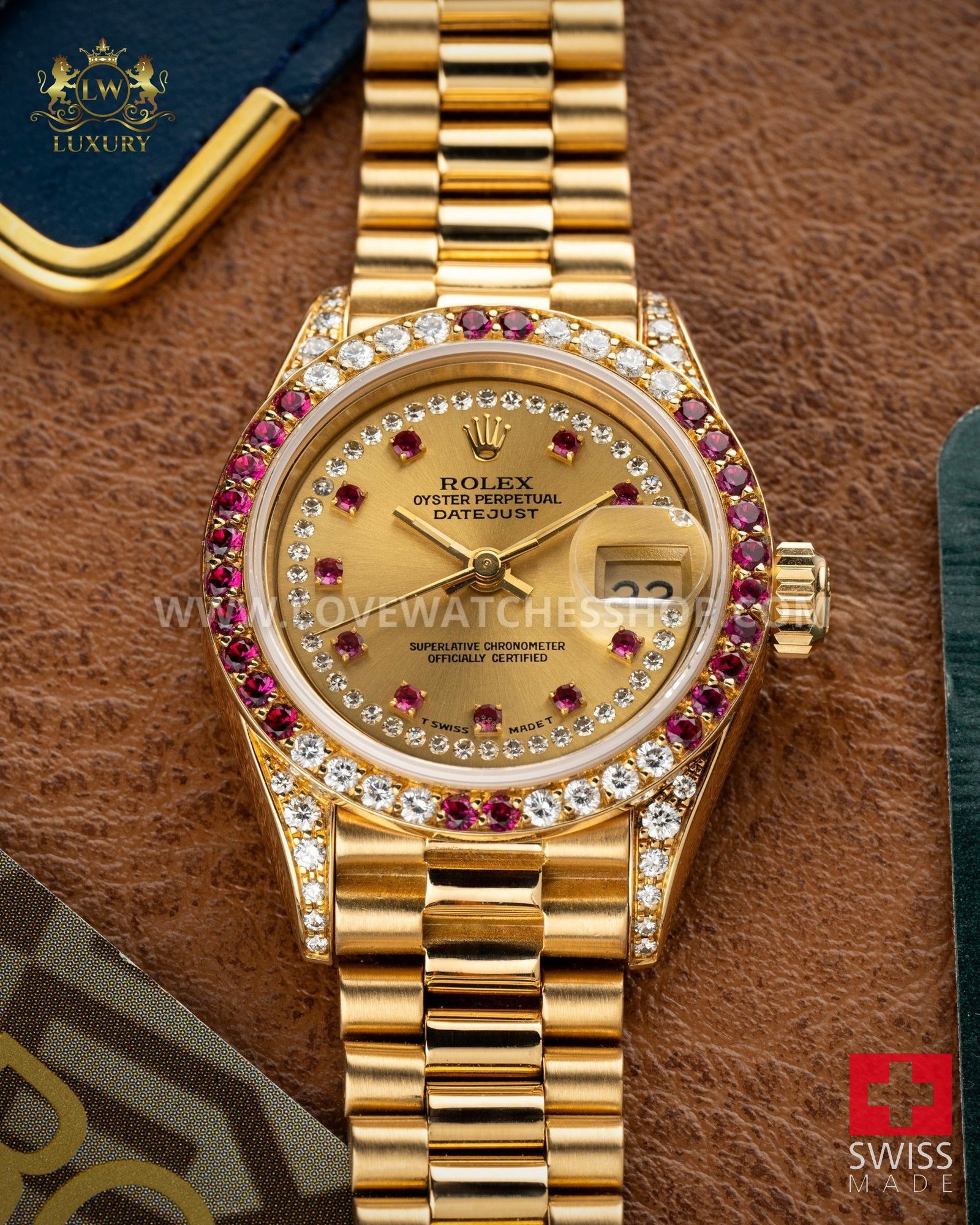 Rolex Lady-Datejust 26mm Rubies & - Ref. 69038