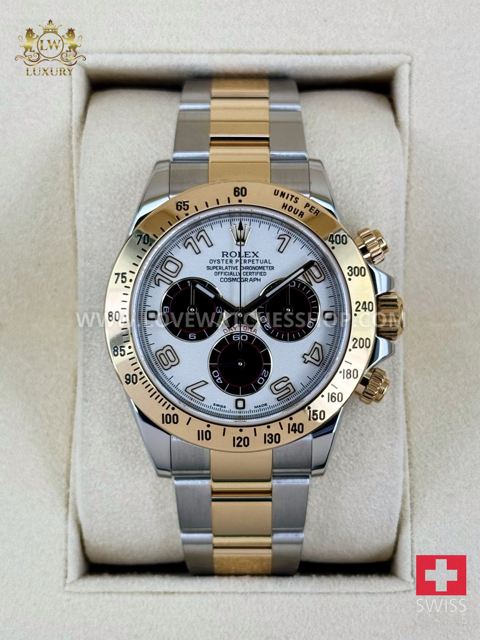 Rolex Daytona 40mm 116523 White Panda Arabic Racing Dial