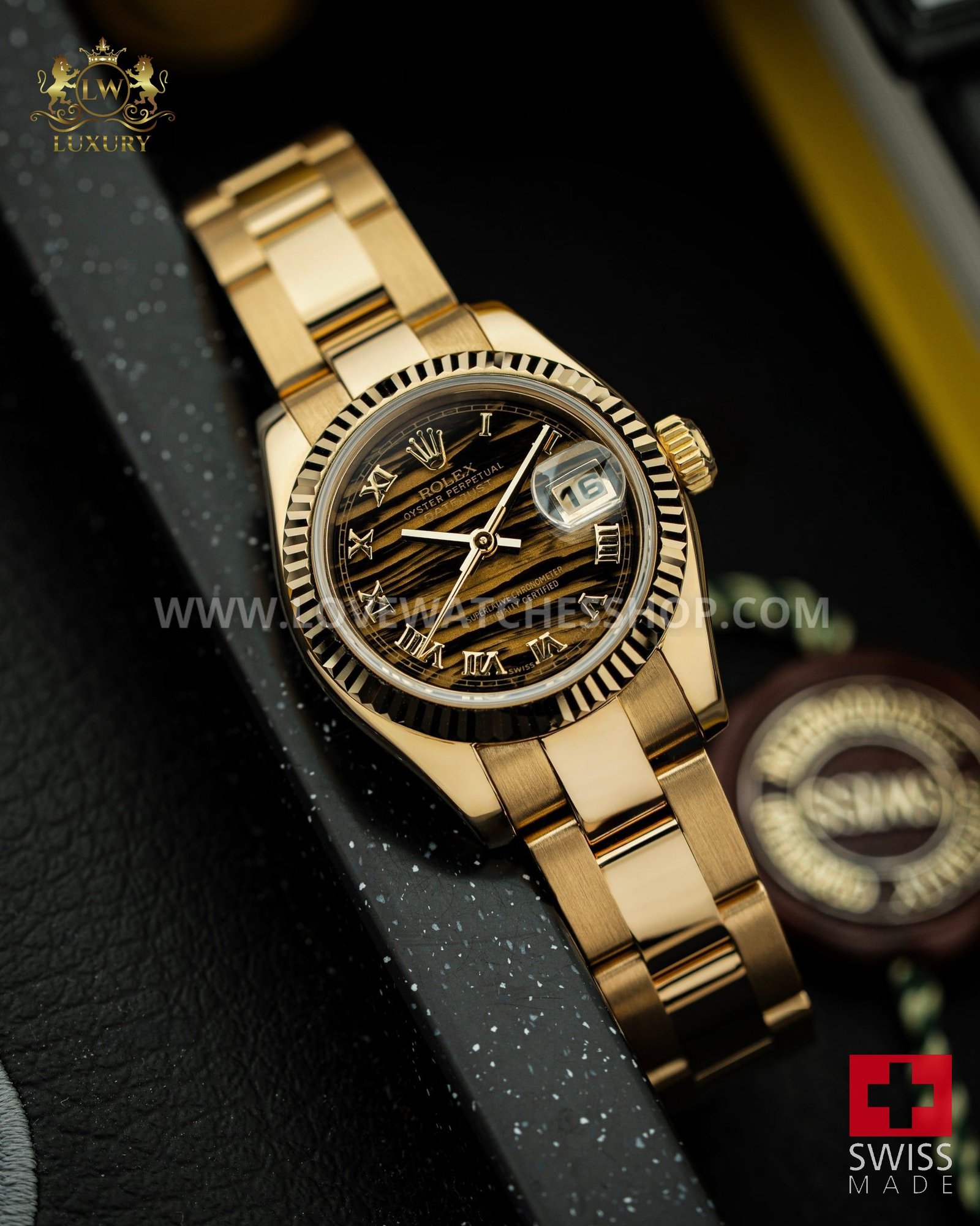 Rolex Lady-Datejust 26mm Obsidian Stone Dial - Ref. 179178