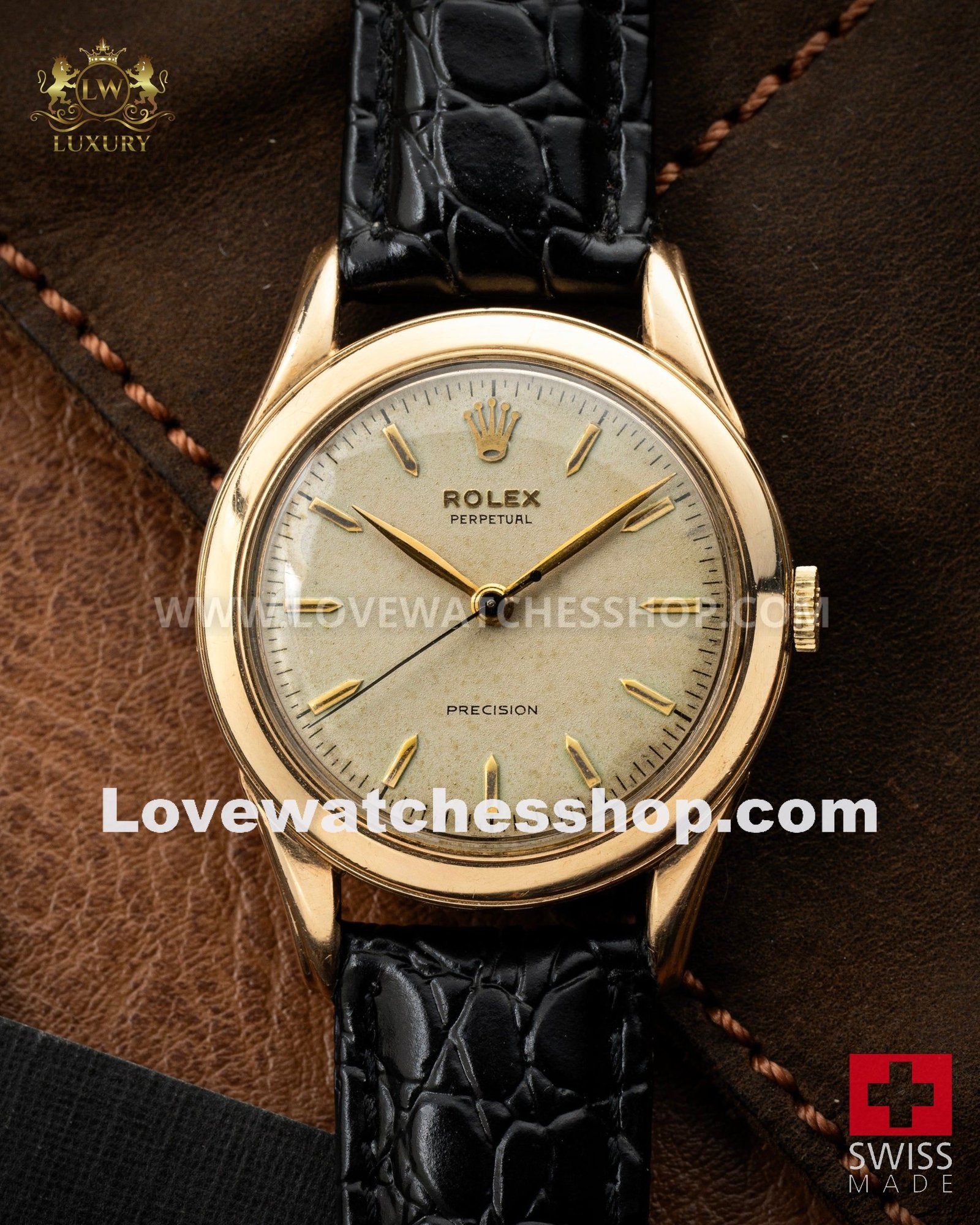 Rolex Perpetual Precision 34mm 9ct Steel Automatic 1950s Vintage