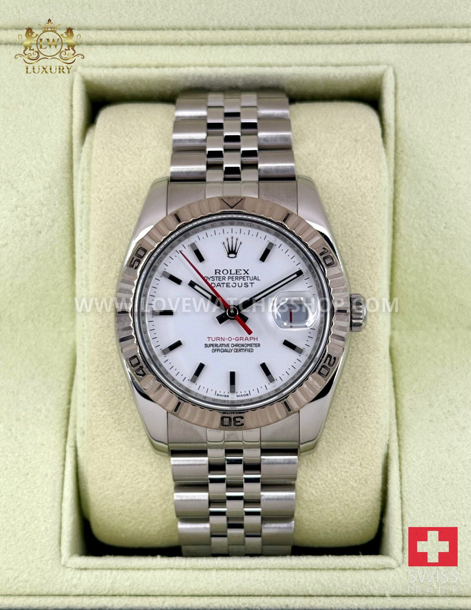 Rolex Datejust Turn-O-Graph 36mm 116264 Jubilee White Dial
