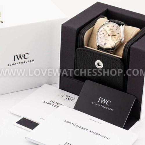 IWC Portugieser Automatic 42.4mm Beige IW501705 black leather and light Steel dial