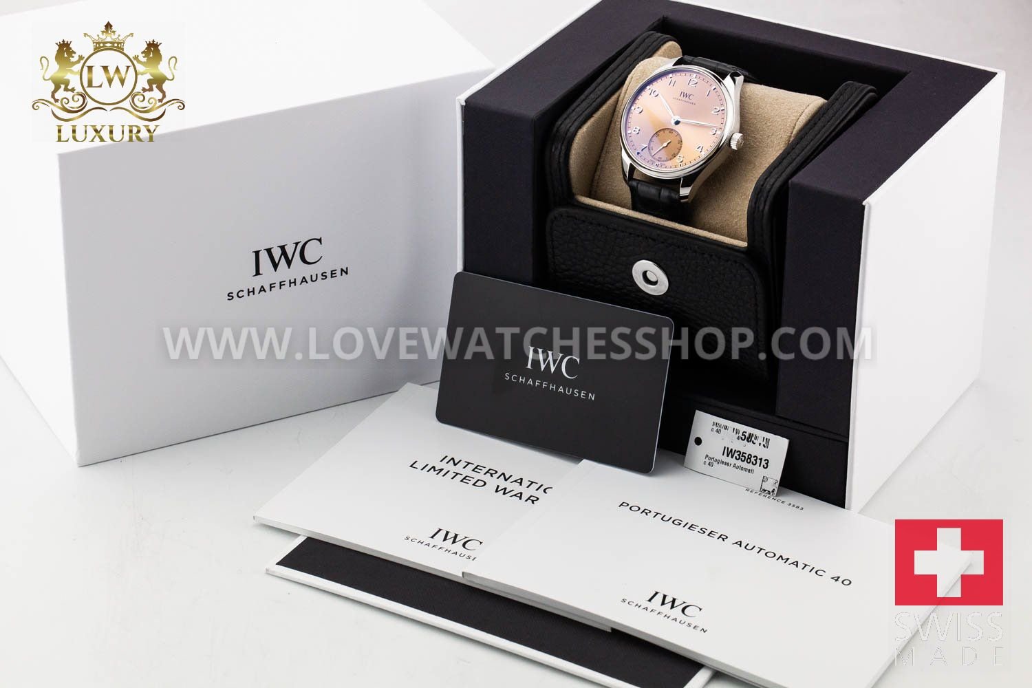 IWC Portugieser Automatic 40mm black leather strap and mixed two toned dial Dial 40mm IW358313
