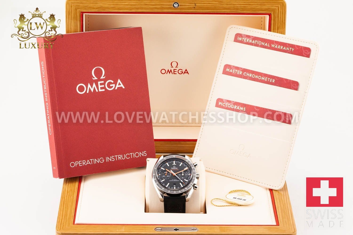 Omega Speedmaster black strap and black dial Racing 44.25mm Orange 329.32.44.51.01.001