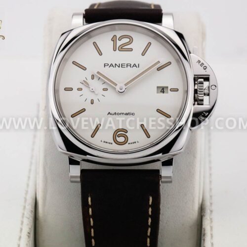 Panerai Luminor Due black leather strap and white dial 1046 42mm PAM01046