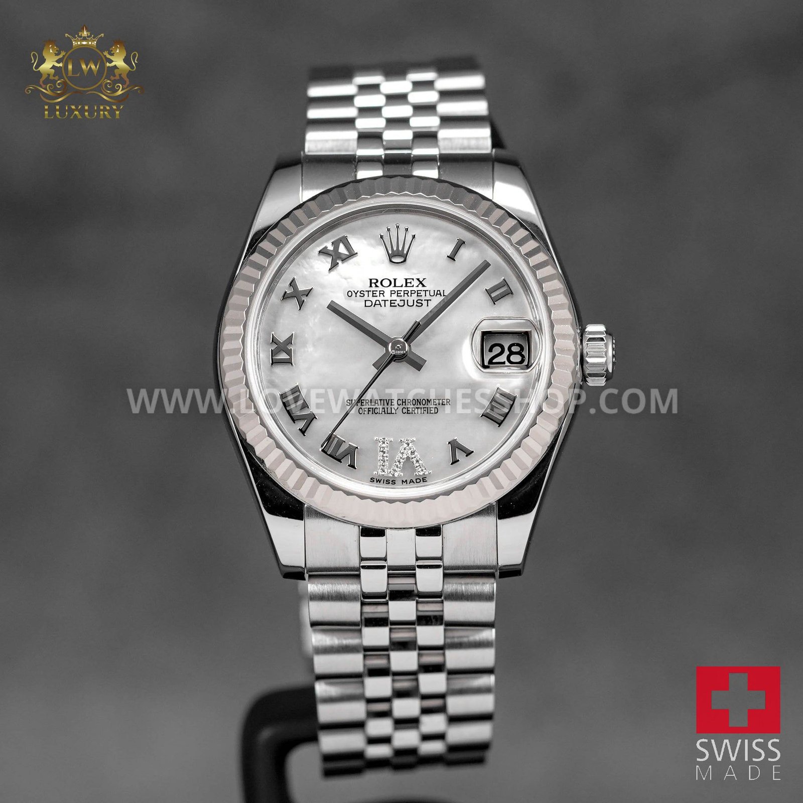 DATEJUST 31MM MOP ROMAN DIAL silver ON VI