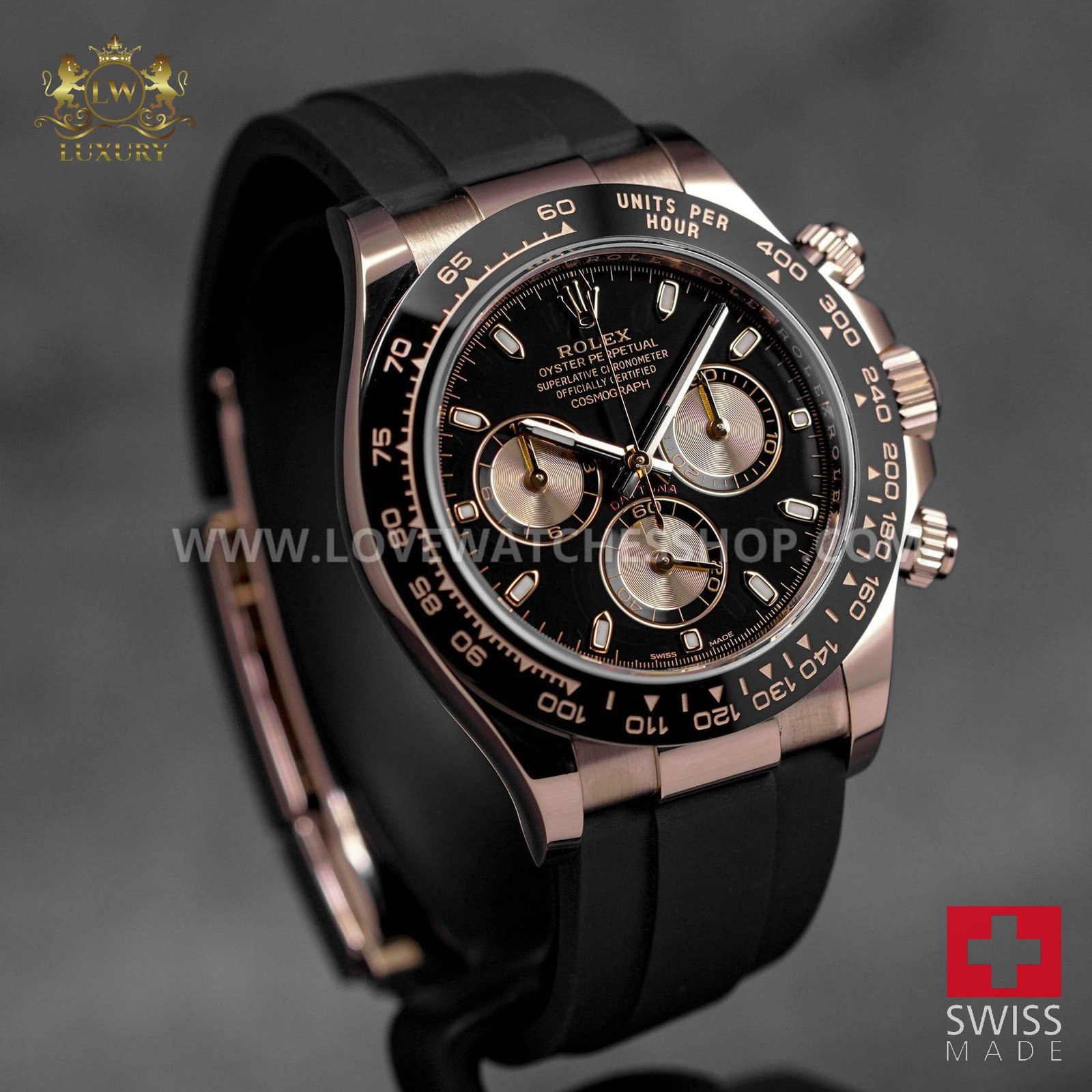 DAYTONA OYSTERFLEX 40mm Stainless Steel BLACK DIAL