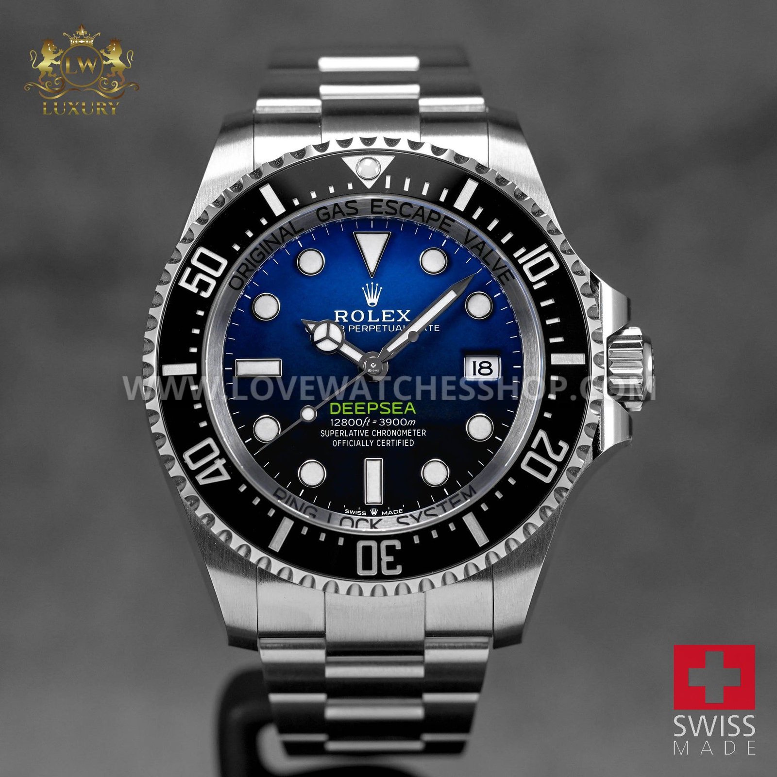 DEEPSEA silver and BLUE dial 44mm