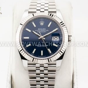 Rolex Datejust 41 Blue Stick Dial Fluted Jubilee 126334