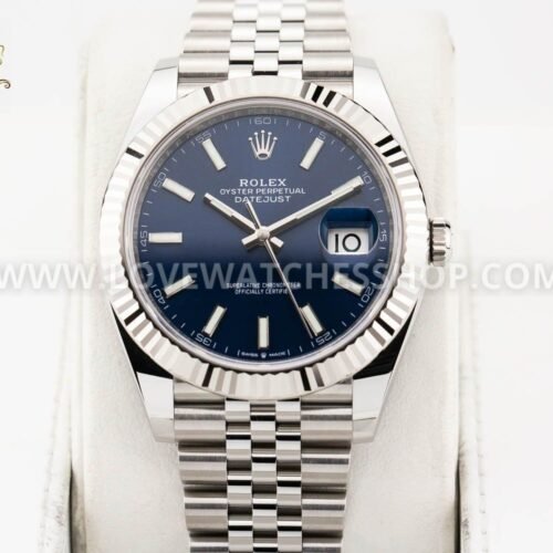 Rolex Datejust 41 Blue Stick Dial Fluted Jubilee 126334