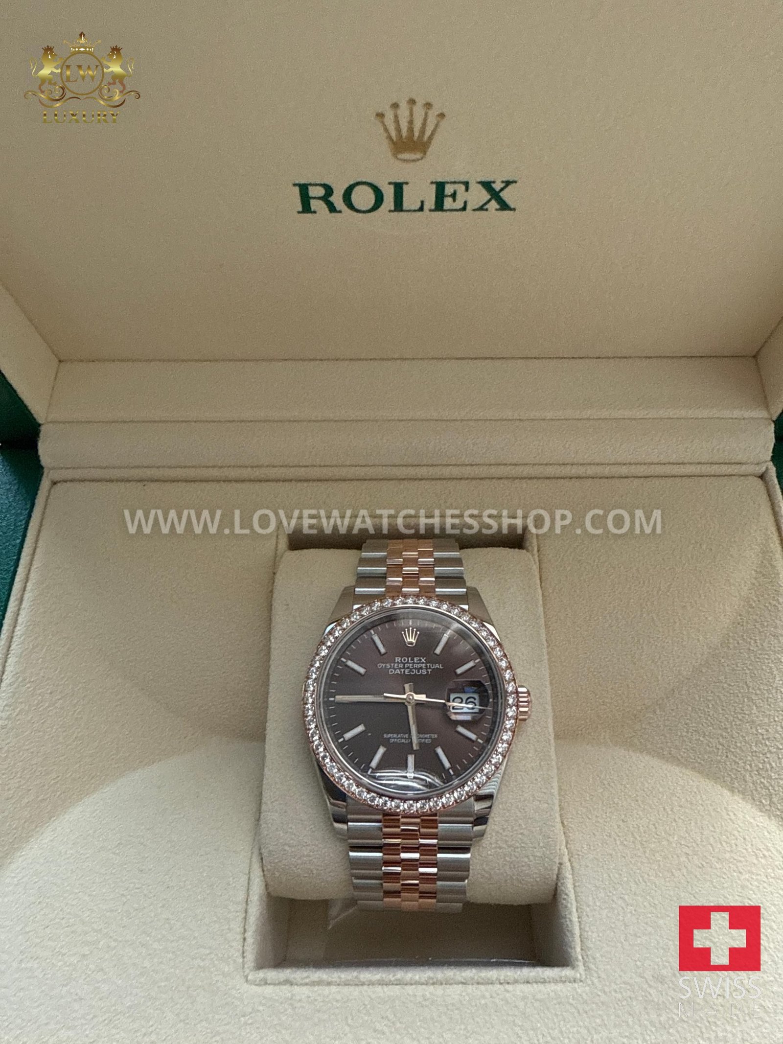 Rolex Datejust 36 Date just Brand new unworn full set factory chocolate dial