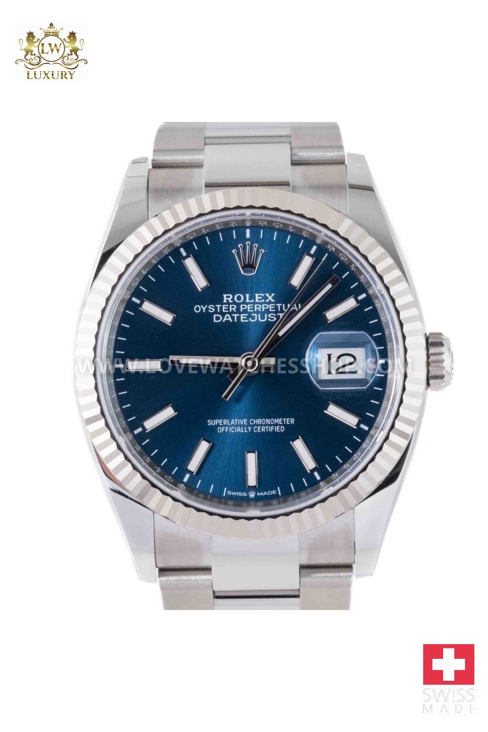 Rolex Datejust 126234 White Steel Stainless Steel Blue Dial Oyster