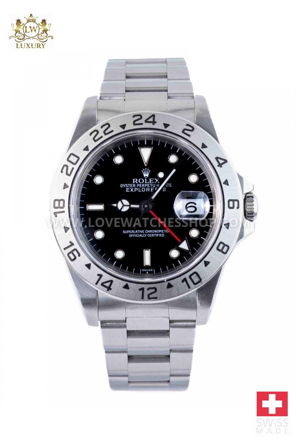 Rolex Explorer II 16570 GMT Stainless Steel Black Dial 40mm