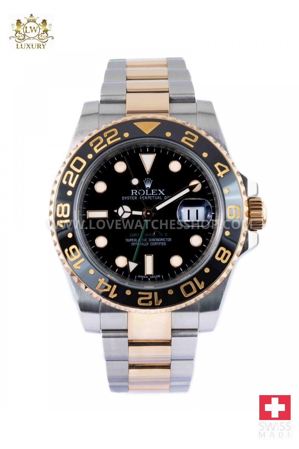 Rolex GMT-Master II Two Tone Black Dial Men's Watch 116713LN-0001 40mm